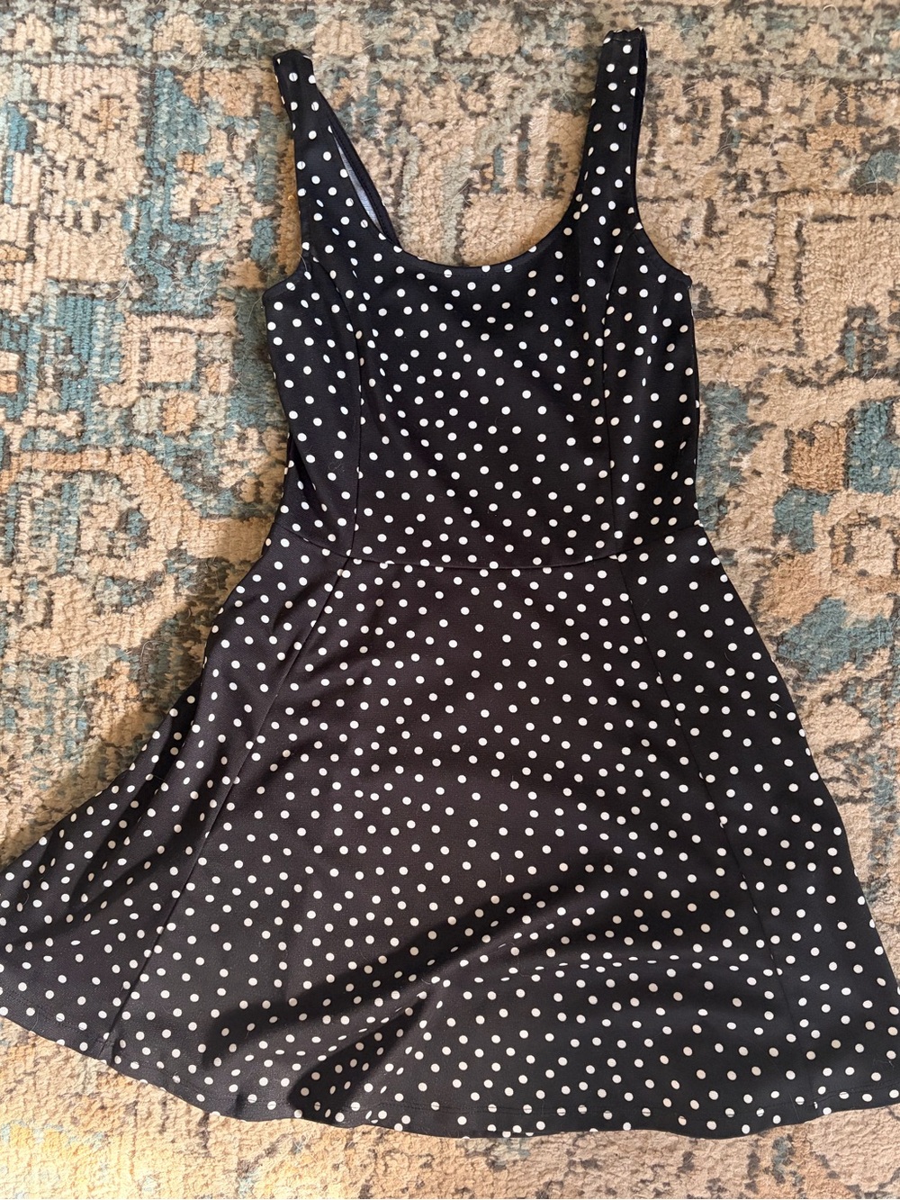 H&M Black and White Polka Dot Sleeveless Dress